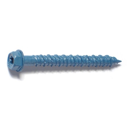 TORQUEMASTER Masonry Screw, 1/4" Dia., Hex, 2 1/4 in L, Steel Blue Ruspert, 100 PK 51214